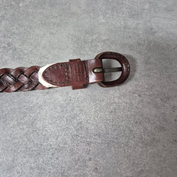 Eddie Bauer Genuine Leather Brown Braided Belt - Picture 4 of 7
